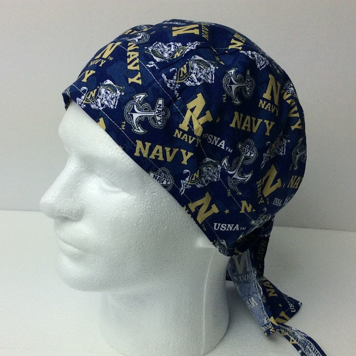 US Navy Theme Scrub Cap, Unisex, 3 Styles, Bikers-Skull Cap, Doctor, Nurse, Dentist, Vet, Chemo, Food Service, light weight