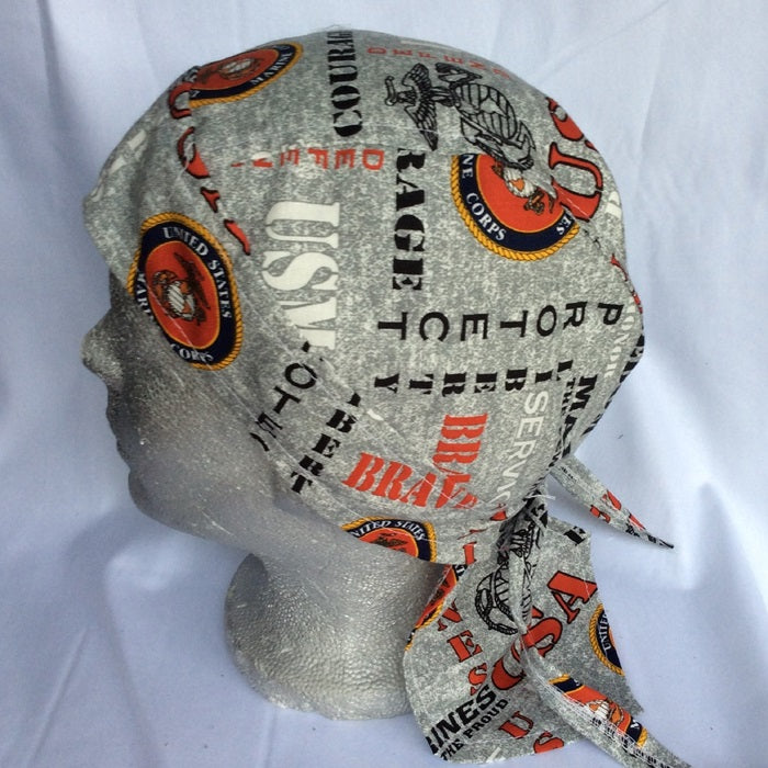 Military Theme Doo Rag-Skull-Bikers Caps, Lined Crown, Unisex, Doctor, Nurse, Dentist, Vet, Chemo, Food Service, light weight